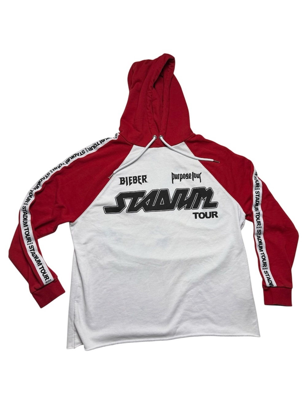Justin Bieber Purpose Tour 'Stadium' Red & White Hoodie